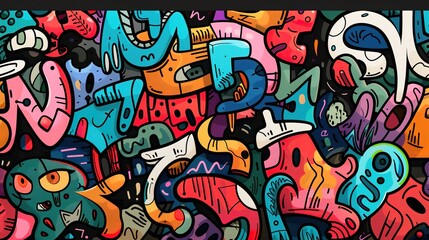 Obraz premium Urban Graffiti pattern wallpaper