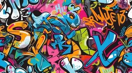 Obraz premium Urban Graffiti pattern wallpaper