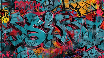 Obraz premium Urban Graffiti pattern wallpaper