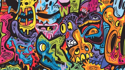 Fototapeta premium Urban Graffiti pattern wallpaper