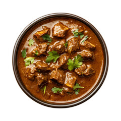 Delicious Slow cooked lamb curry Isolated On Transparent Background 
