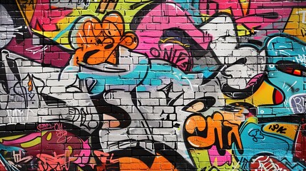 Urban graffiti pattern wallpaper