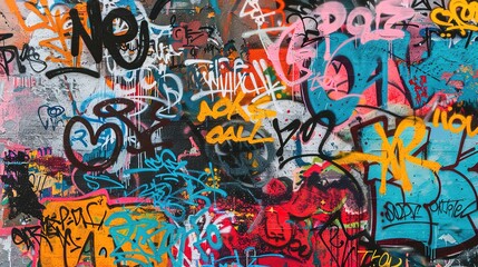 Urban graffiti pattern wallpaper