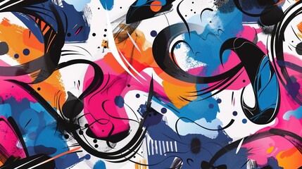 Obraz premium Urban graffiti pattern wallpaper