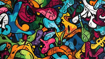 Urban graffiti pattern wallpaper