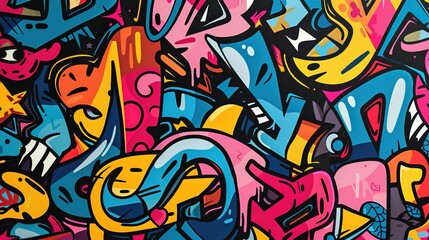 Urban Graffiti pattern wallpaper