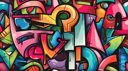 Obraz premium Urban Graffiti pattern wallpaper