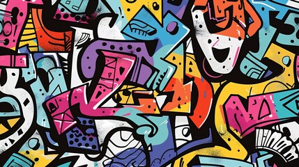 Urban Graffiti pattern wallpaper
