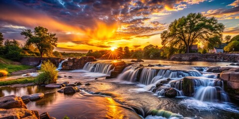 Falls Park Silhouette Photography: Dramatic Light and Shadow at Dusk