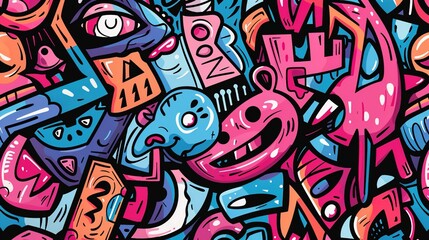 Obraz premium Urban Graffiti pattern wallpaper