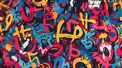 Urban Graffiti pattern wallpaper