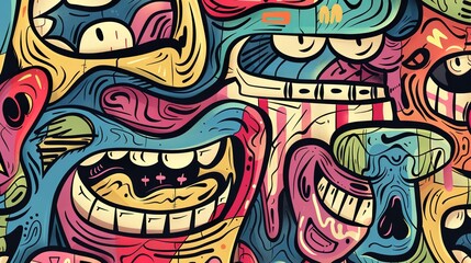 Fototapeta premium Urban Graffiti pattern wallpaper
