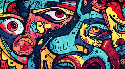 Obraz premium Urban Graffiti pattern wallpaper