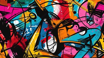 Obraz premium Urban Graffiti pattern wallpaper
