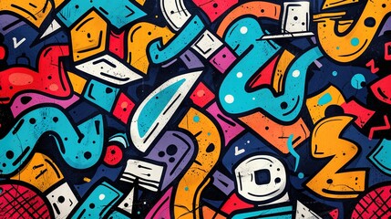 Urban Graffiti pattern wallpaper