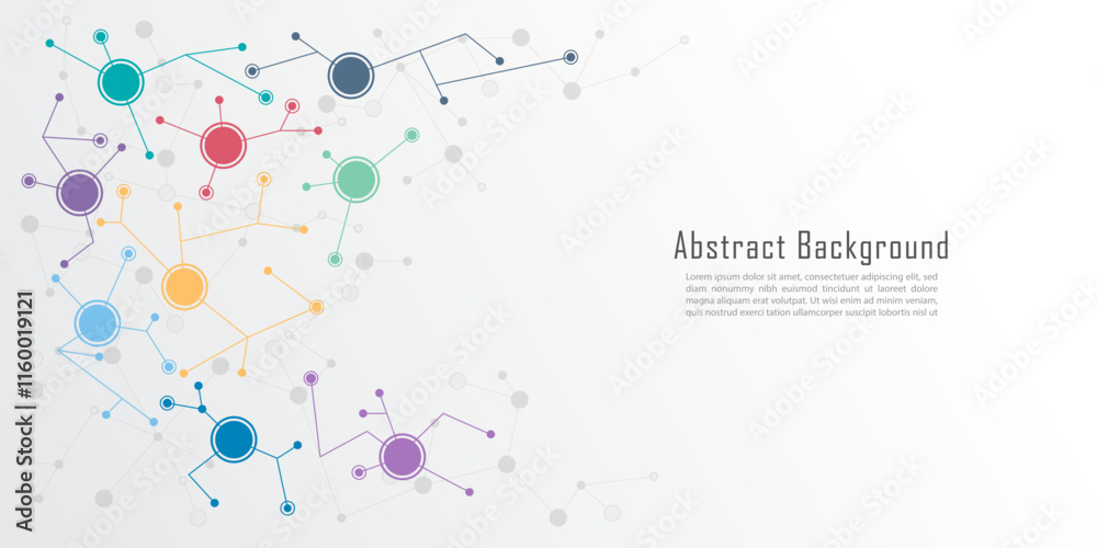 Leinwandbilder Molecular structure and genetic engineering background. Abstract background with triangle shape pattern and molecular for innovation technology, science, and medicine. Vector illustration.