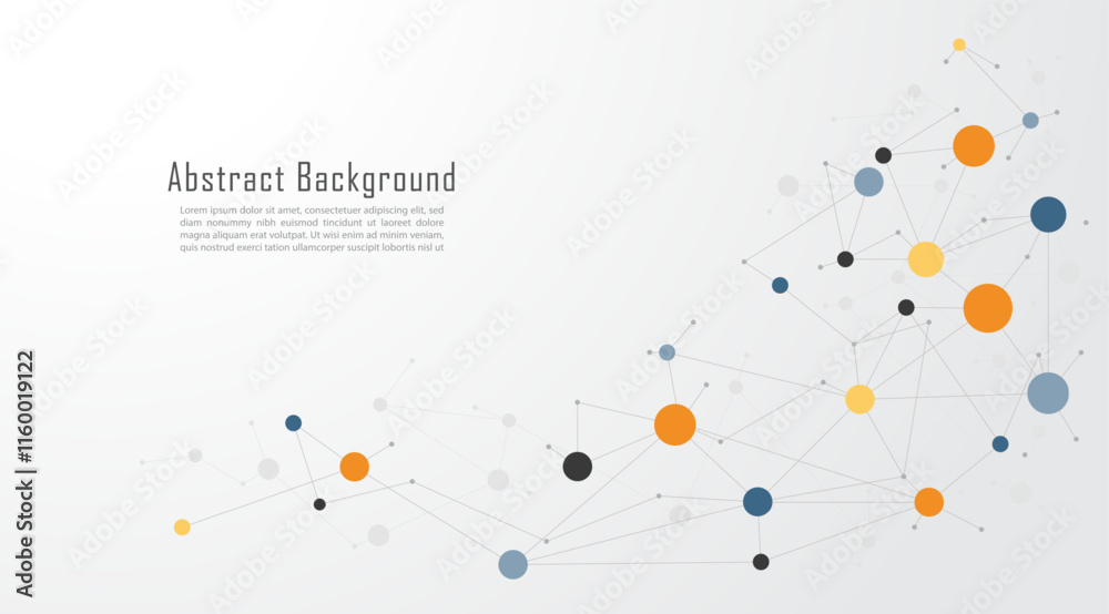 Leinwandbilder Molecular structure and genetic engineering background. Abstract background with triangle shape pattern and molecular for innovation technology, science, and medicine. Vector illustration.