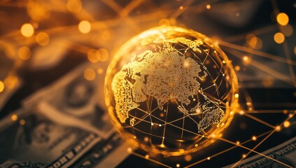 Global finance, network, connections, money.