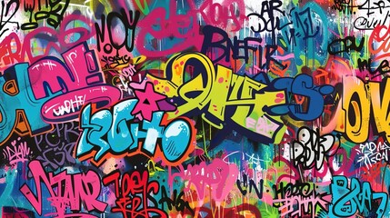 Obraz premium Urban Graffiti pattern wallpaper