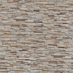Seamless stone texture of stacked limestone slabs wall veneer