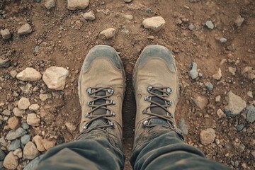 Hiking Boots on a Rocky Trail: An Outdoor Adventure