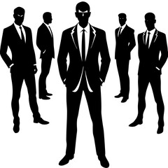 Different Poses of Businessman in Formal Suits for Branding and Illustrations