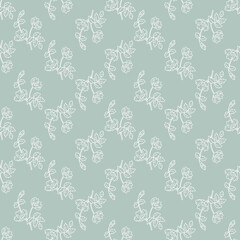 Seamless pattern small flowers. Hand drawn floral pattern with cute flowers on a Light background. Cute floral pattern perfect for clothing, textile, wrapping, background, wallpaper.