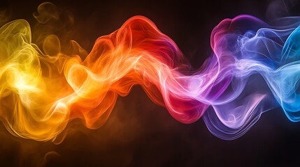 Obraz premium Abstract Colorful Smoke Waves Flowing Dynamically