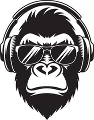 A gorilla wearing sunglasses and headphones  © Ratna