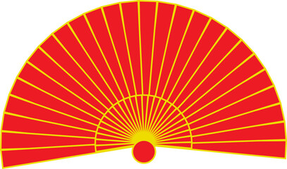 Half Chinese New Year fan pattern vector illustration, red color, supporting element for poster design