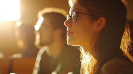 Warm Classroom with Diverse People in High Contrast Light