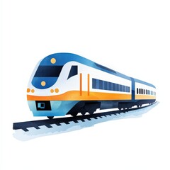 Fototapeta premium Train journey, rail travel, white background
