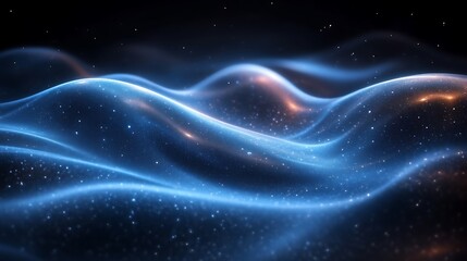 Obraz premium Glowing Celestial Waves Across a Dark Expanse