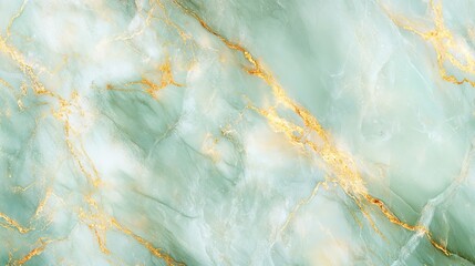 Fototapeta premium Gleaming Green and Gold Marble Texture Background, Exuding Luxury and Elegance. Perfect for High-End Interiors and Sophisticated Designs.
