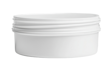A plain white plastic container, commonly used for storing various substances.