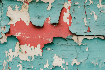 Vintage Weathered Paint Texture on Cracked Wall in Urban Environment : Generative AI