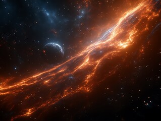 Cosmic Inferno A Fiery Nebula Envelops A Distant Planet