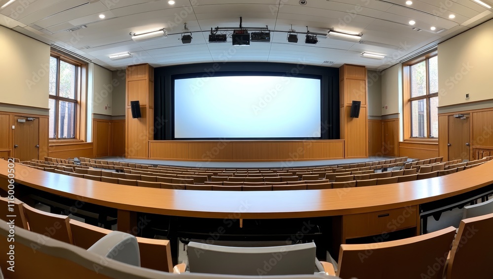 Aufkleber empty modern auditorium with large screen.