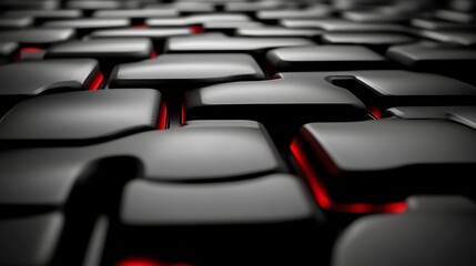 Fototapeta premium Abstract Red Lit Gray Blocks Pattern Design