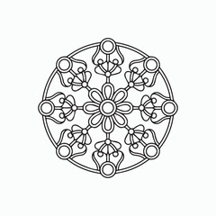 simple mandala art, Design for wallpaper Paint shirt and tile Sticker Design, vector