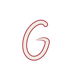 Fototapeta premium letter G. white letter with red outline. suitable for children theme titles, children product logos, gift memo