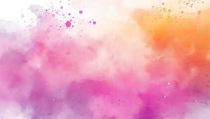 Abstract Watercolor Background with Vibrant Pink, Orange, and Grey Hues