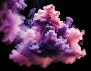Fototapeta premium Abstract Pink and Purple Ink Cloud Formation
