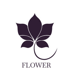 Obraz premium Minimalist Black Flower Silhouette Logo Design