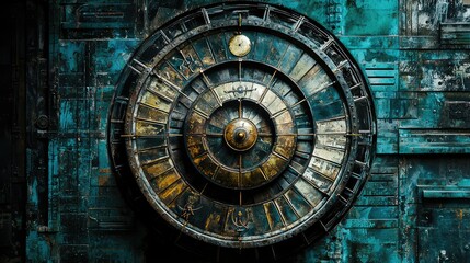Obraz premium Intricate Steampunk Clock with Detailed Gears and Silver Accents