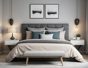 Modern Bedroom Design Featuring Neutral Tones And Stylish Decor