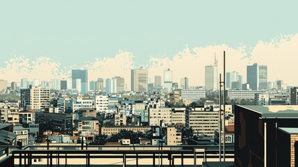 Skyline View of Urban Cityscape with Modern Architecture Design