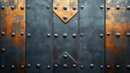 Fototapeta premium An industrial background with a blend of polished steel and brushed aluminum textures