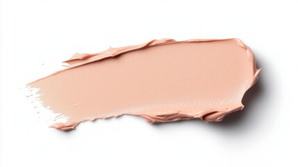 smooth, pastel pink makeup primer swatch on white background, showcasing its elegant matte design and creamy texture, perfect for flawless finish