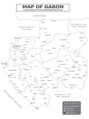 Obraz premium African Countries Geography Political map. Political map of country with capital, province or state capital, major cities and town.